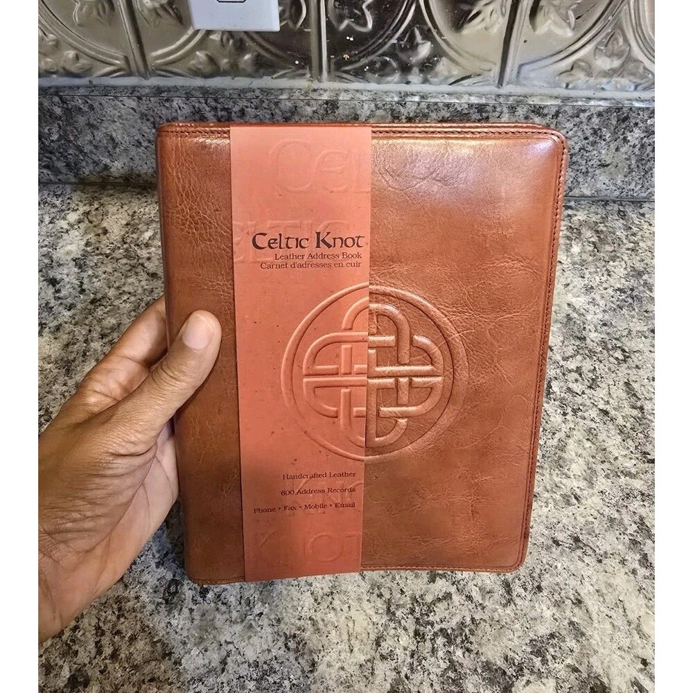 New Computer Expressions Knot Brown Leather Address Book